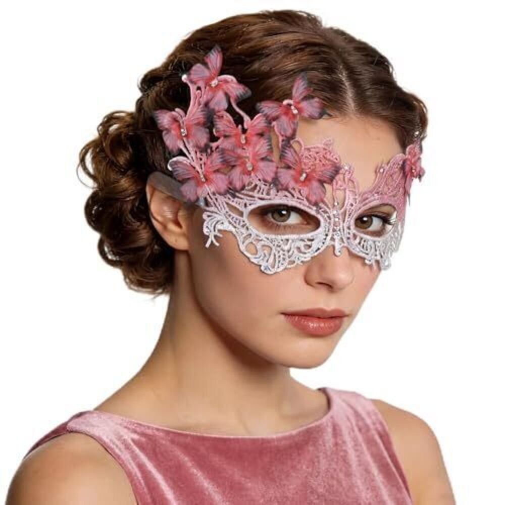 5696 Elegant Butterfly Feather Mask , Mardi Gras Masquerade Ball, Venetian